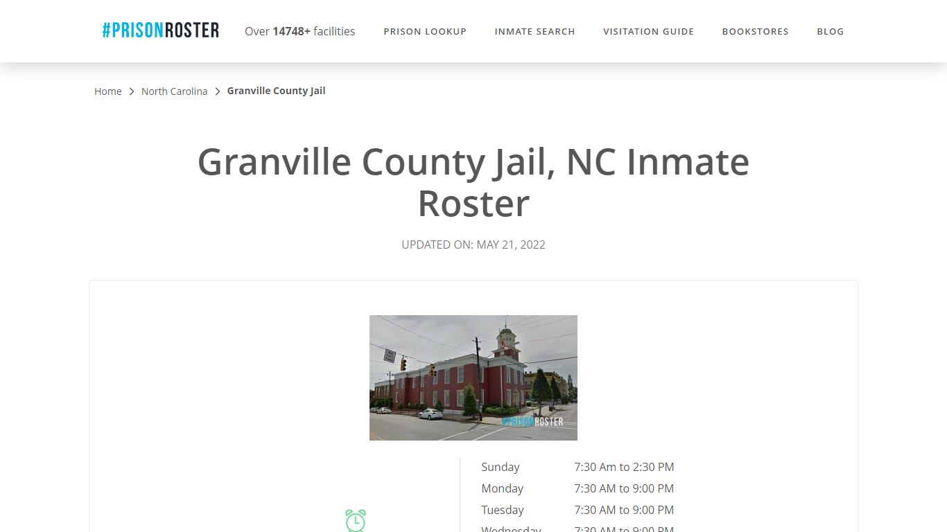 Granville County Jail, NC Inmate Roster - Inmate Locator