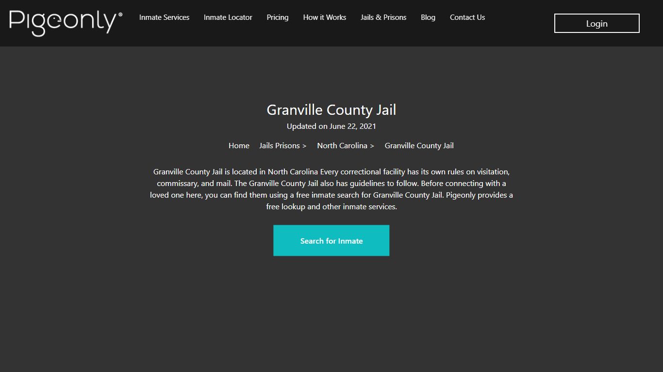 Granville County Jail Inmate Search | North Carolina