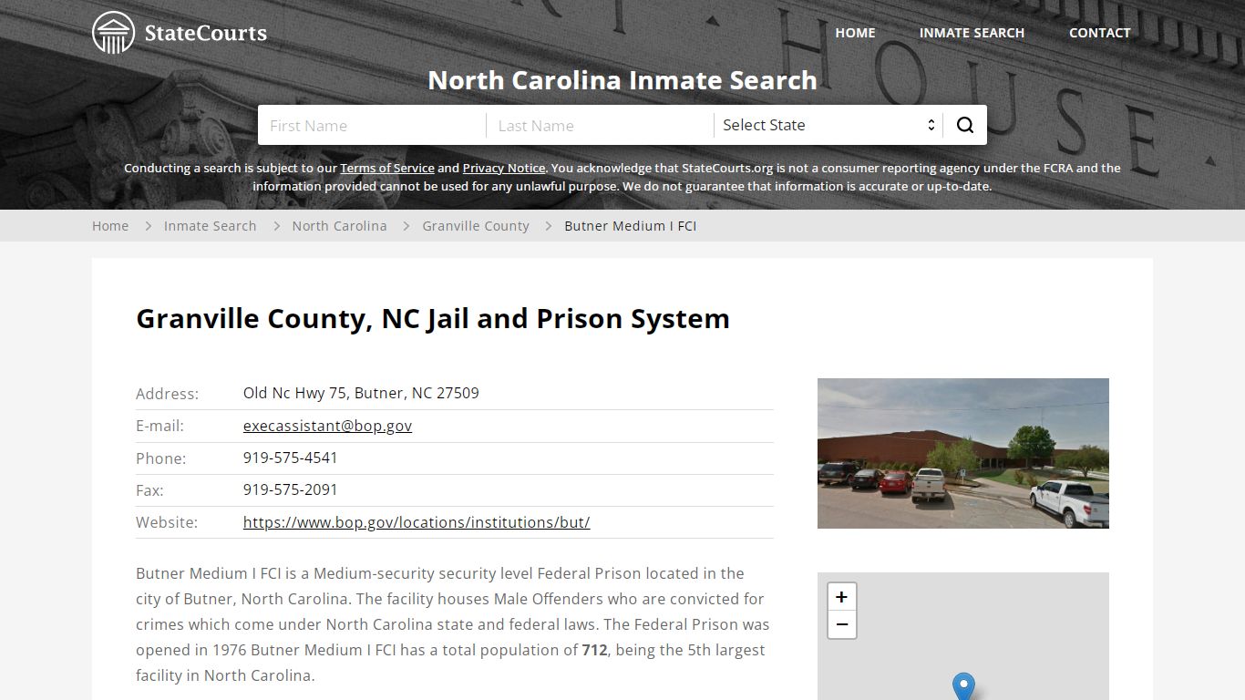 Butner Medium I FCI Inmate Records Search, North Carolina ...